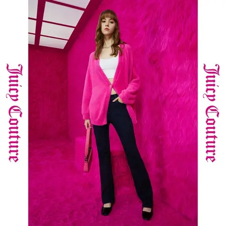 Juicy Couture橘滋秋女女装年新款吸睛娇艳玫毛织女式外套商品大图