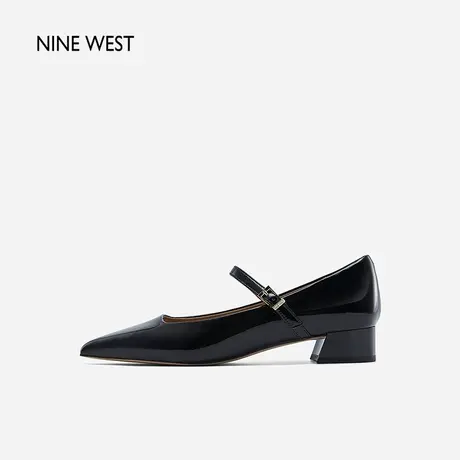 Nine West/玖熙玛丽珍法式一字带2023年秋冬新款低跟尖头绊带单鞋商品大图