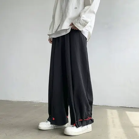 山本耀司日系暗黑风直筒阔腿裤男长裤宽松发型师束脚灯笼休闲裤潮商品大图