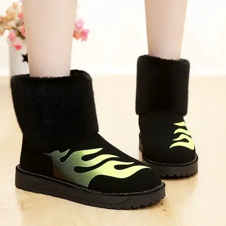 东北雪地靴女短筒棉鞋女高帮棉靴子冬季防水防滑户外加厚保暖短靴商品大图