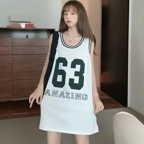 泫雅吊带坎肩运动背心无袖t恤女夏外穿学生蓝球服宽松bf风上衣潮图片