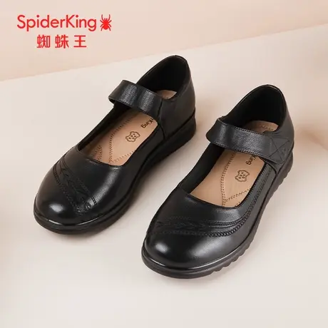 SPIDER KING/蜘蛛王妈妈鞋真皮2024春商场新款中老年皮鞋舒适软底图片