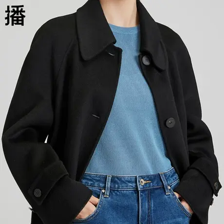 播毛呢外套女冬大牌女装长款气质高端大衣双面呢子妮子DDP1AD4212商品大图
