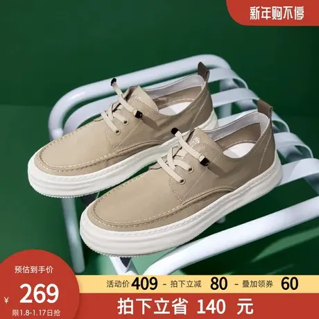 骆驼男鞋2023夏季新款软弹厚底透气懒人免系舒适休闲品牌男士布鞋商品大图