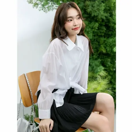 KWV真维斯夏季衬衣防晒衬衫薄款轻奢高级感衬衣女款2025新款爆款商品大图
