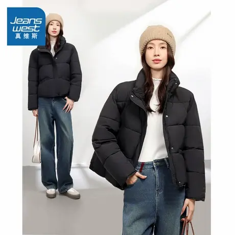 KMV真维斯棉服女2025新款短款冬季女士小个子加厚夹棉百搭面包服商品大图