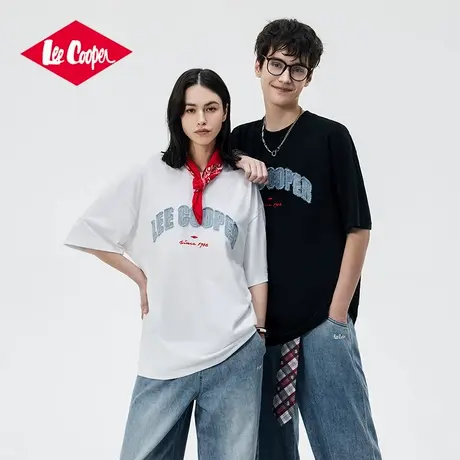 【重磅纯棉】Lee Cooper/李库珀 情侣短袖T恤男女透气宽松半袖tee商品大图