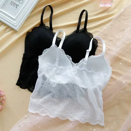 浪漫春天内衣女小胸美背带胸垫吊带背心T恤打底衣背心吊带商品大图