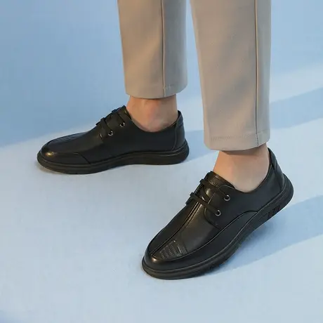 奥康男鞋2023春季新款正装皮鞋男士系带真皮舒适皮鞋商品大图