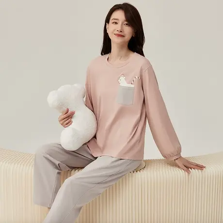 顶瓜瓜春秋季纯棉睡衣女士可外穿家居服套装女款夏商品大图