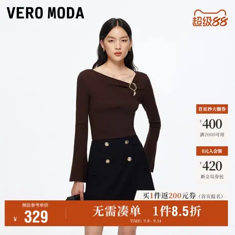 9.12上新Vero Moda短裤女2025秋季新款双排金属扣纯色显瘦裙裤商品大图