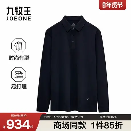 [商场同款]九牧王男装2025秋冬新款挺括有型易护理长袖男款POLO衫商品大图