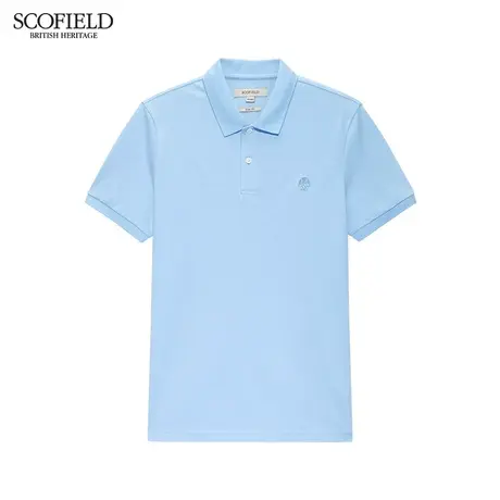 Scofield男士短袖polo衫男夏季薄款半袖纯色刺绣短袖polot恤男潮商品大图