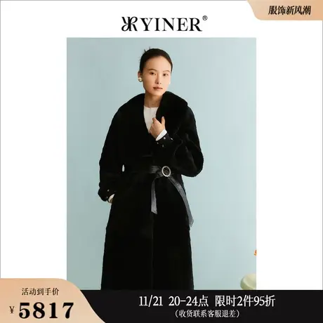 YINER音儿专选女装冬季兔毛毛皮保暖外套皮草大大衣商品大图