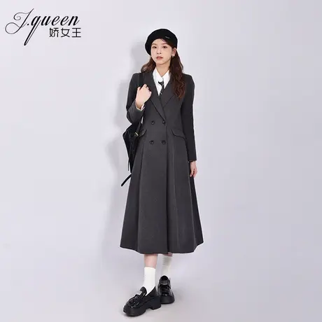 西装大衣女2024秋季新款气质通勤赫本风高级感收腰显瘦中长款外套商品大图