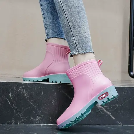 雨鞋女款软底时尚加绒雨靴防水防滑女鞋轻便保暖水鞋高端洋气胶鞋商品大图