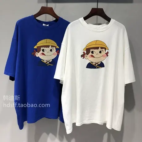 短袖t恤女2021夏季新款韩国可爱小女孩宽松韩范减龄中长款上衣潮商品大图