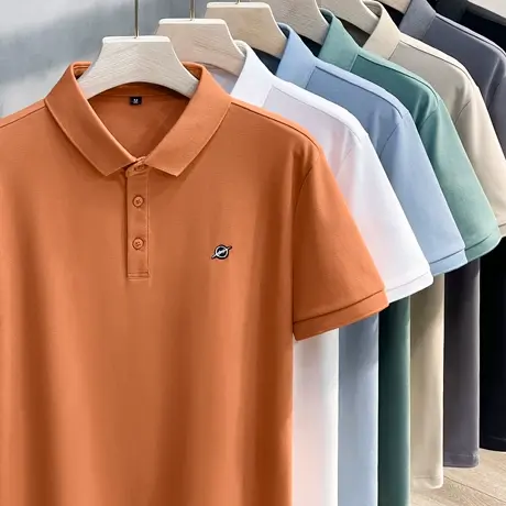 闪电刺绣男装夏季新款polo衫男短袖冰丝翻领t恤保罗男士上衣体恤商品大图