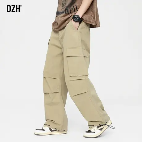 男士多口袋工装裤男宽松直筒裤子美式高街2023年新款秋冬新款男裤商品大图