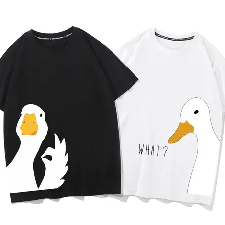 柯尔鸭情侣装t恤高级感大白鸭子disoo情侣装夏装2023新款春季短袖商品大图