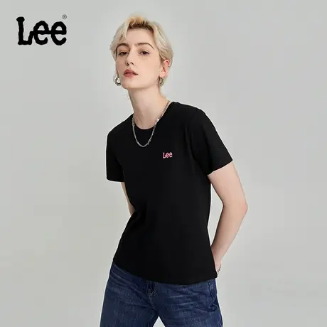 Lee商场同款23秋冬新品标准版型小logo女短袖T恤黑色LWT0067073RT图片