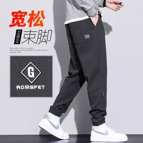 男装2024新款运动卫裤春季男士男裤子宽松紧腰束脚休闲裤男春秋款商品大图