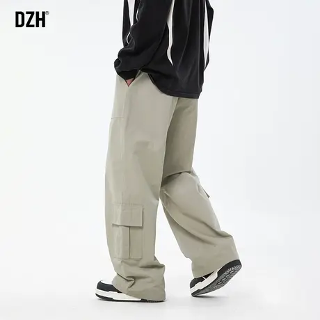 男士直筒工装裤男春季卡其色裤子美式高街休闲裤男款宽松长裤男裤商品大图