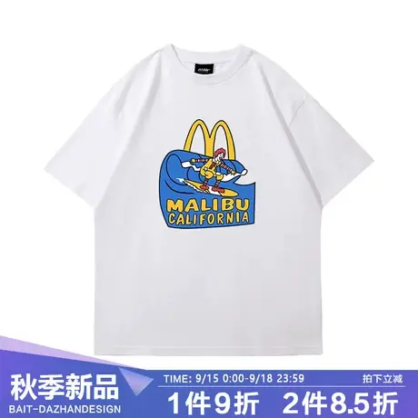 宽松大码短袖上衣涂鸦西海岸美式复古麦门冲浪oldschool男女情侣t图片