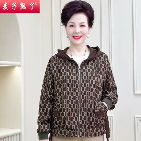 妈妈秋装外套2023新款小个子夹克50岁春洋气阔太太上衣中老年女装商品大图