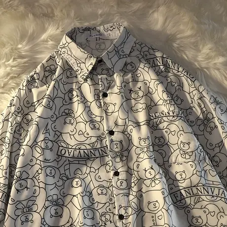 短袖衬衫女夏季大码复古港风宽松韩版设计感小众轻熟法式别致上衣图片