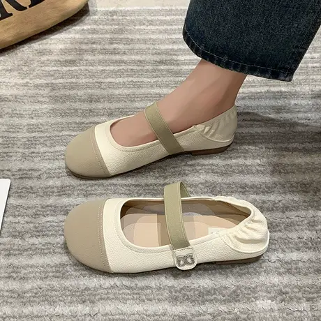 豆豆鞋女夏季2023年新款防滑轻便孕妇鞋时尚百搭配裙子通勤奶奶鞋商品大图