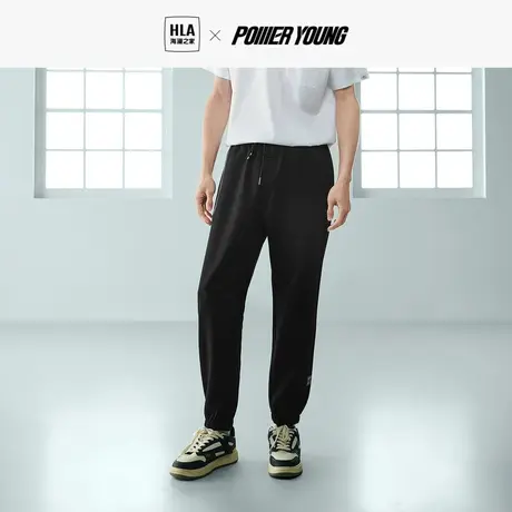 HLA/海澜之家POWER YOUNG休闲裤23春秋中腰锥形松紧腰卫裤男商品大图