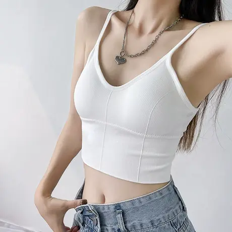 吊带背心女款夏打底上衣可外穿内搭抹胸带胸垫设计感小众内衣美背图片