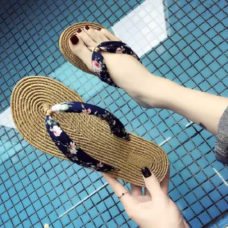 网红凉拖人字拖鞋女夏时尚外穿平底度假海边沙滩鞋女拖鞋防滑夹脚图片