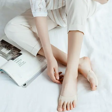 半掌袜女春夏季薄款隐形袜五指袜套冰丝袜前半截袜半包拖鞋袜防滑商品大图