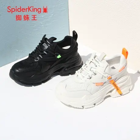 SPIDER KING/蜘蛛王老爹鞋女真皮2023春夏商场同款网面休闲鞋厚底商品大图