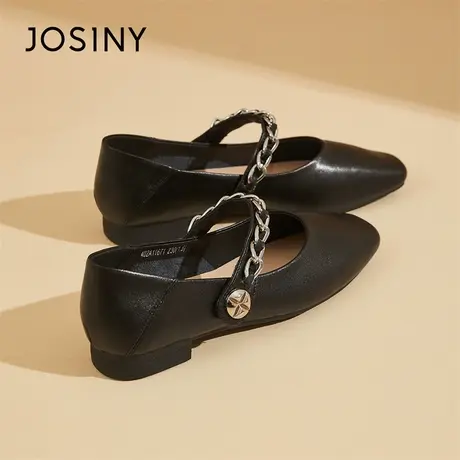 Josiny/卓诗尼法式晚晚鞋单鞋女平底鞋子2024新款春款蝴蝶结女鞋商品大图