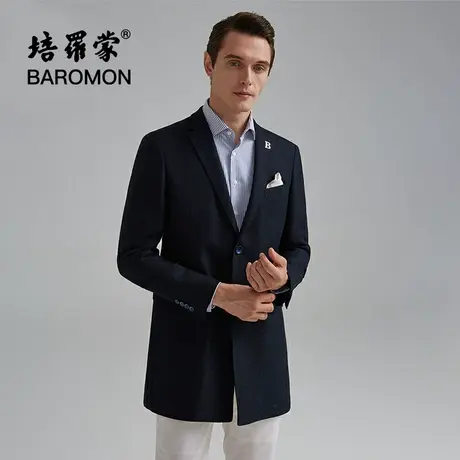 BAROMON/培罗蒙男士商务休闲单西藏青英伦风长款西服正装西装外套商品大图