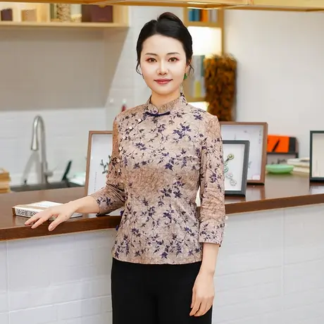 筠雅春季新款中国风唐装上衣修身显瘦款气质减龄新中式女装25J092商品大图