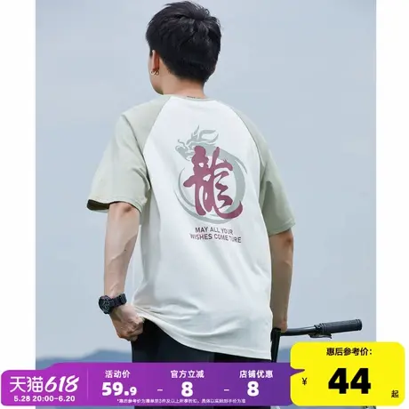 唐狮2024夏季新款男龙年系列圆领上衣短袖T恤宽松印花圆领半袖潮商品大图