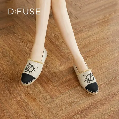 【廖廖粉丝专享】DFuse圆头休闲鞋渔夫鞋一脚蹬单鞋平底舒适图片