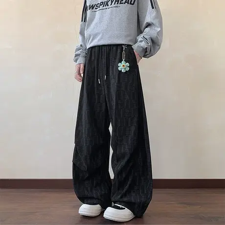 回力直筒美式裤子男士春秋季2025新款潮牌卫裤宽松阔腿男生休闲裤商品大图