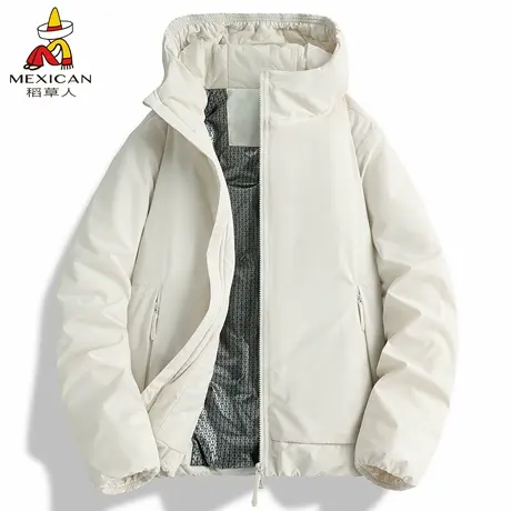 稻草人纯色棉服男款2025新款秋冬季户外防风防水保暖加厚外套女士商品大图