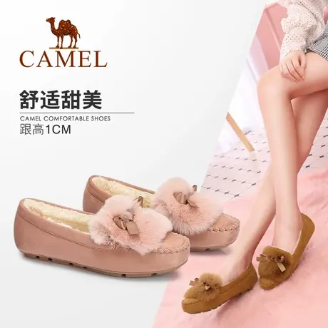 【非卖品】女鞋 冬季款 时尚休闲豆豆鞋女平底毛毛鞋舒适保暖单鞋商品大图