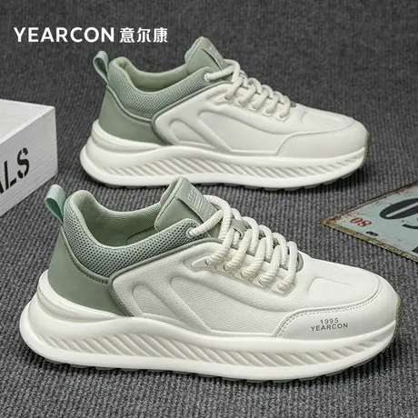 意尔康男鞋秋冬季2025新款透气网面休闲鞋厚底增高百搭男士运动鞋商品大图