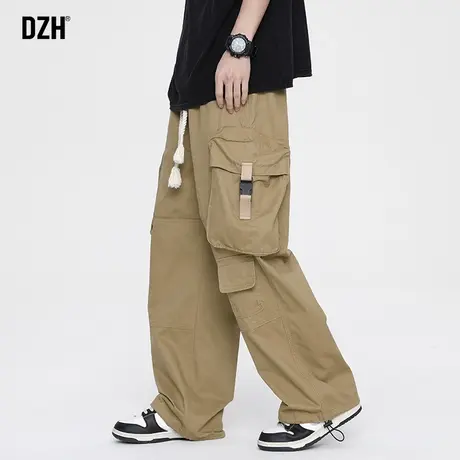 男士纯棉工装裤男直筒宽松夏季卡其色裤子薄款2023新款长裤阔腿裤商品大图