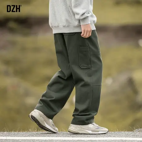男士伐木裤军绿色工装裤美式vibe风裤子男秋款2023新款宽松直筒裤商品大图