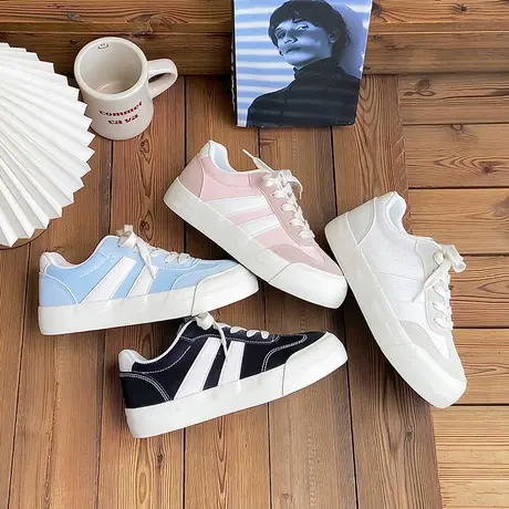 2023秋季韩版新款小众厚底帆布鞋女ins超火百搭休闲女学生板鞋潮商品大图