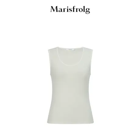 【商场同款】玛丝菲尔2023年春季新款绵羊毛混纺无袖针织马甲女商品大图