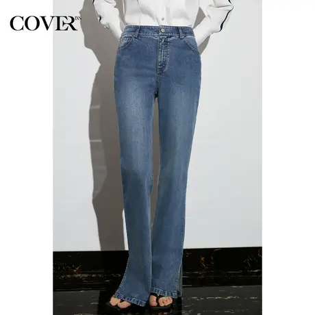 COVER2023春季开叉直筒微弹牛仔裤商品大图